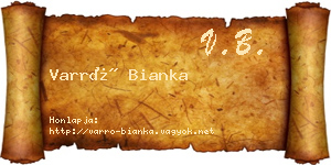 Varró Bianka névjegykártya